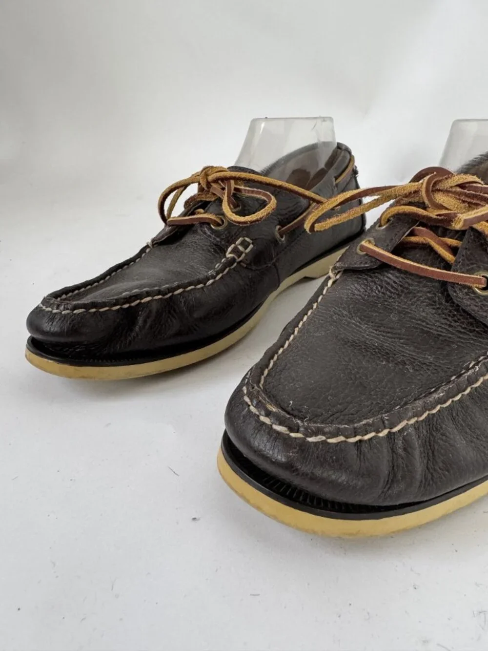 Polo Ralph Lauren Bienne II Mens Leather Boat Shoes Brown 9.5D Casual Comfort Du